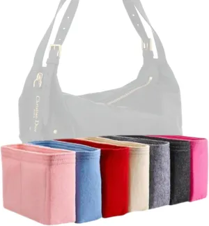 Xoppia Bag Organizer compatible with Dior Medium D-Journey Bag. Felt Insert Liner for Women Handbag. (Brown, Style B: Side Zipper)
