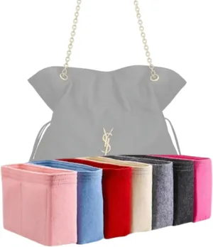 Xoppia Bag Organizer compatible with YSL Small Jamie Shopping. Felt Insert Liner for Women Handbag. (Beige, Style A: Exposure)
