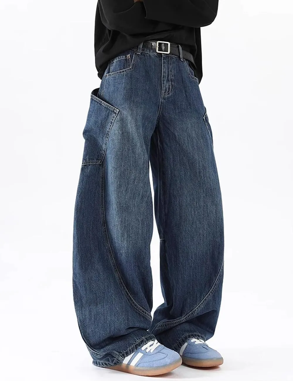 Y2k Baggy Jeans for Men Women Wide Leg Skater Grunge Pants Loose Fit Barrel Jeans Hip Hop Denim Pants Streetwear