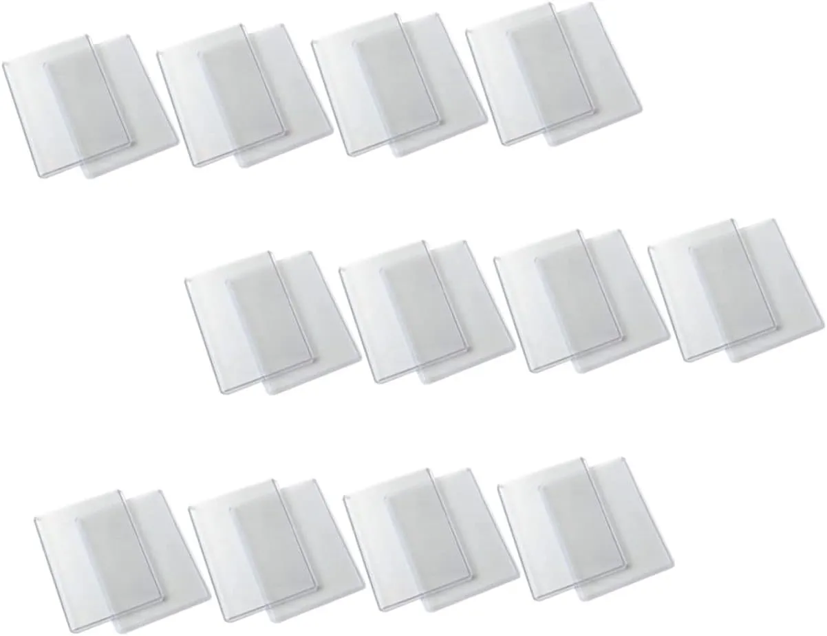 Yardwe 50Pcs Double Sided Transparent PVC Game Card Protectors Protective Covers for Trading Cards Photos and Business Id for Collectors and Gamers
