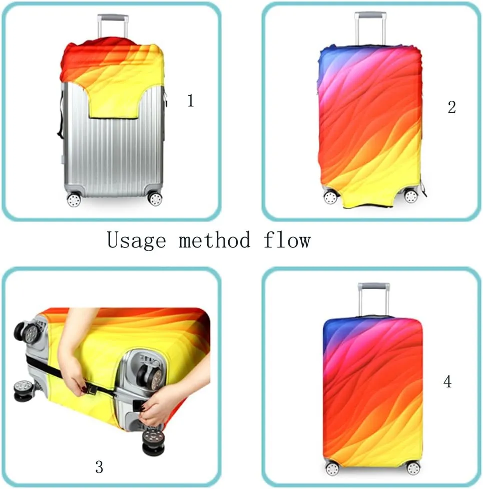 YEKEYI Washable Travel Luggage Cover Funny Cartoon 3D Denim Animals Suitcase Protector