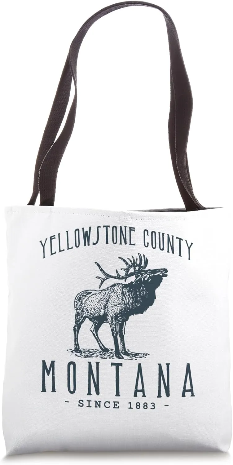 YELLOWSTONE COUNTY, MONTANA. ELK VINTAGE DESIGN Tote Bag