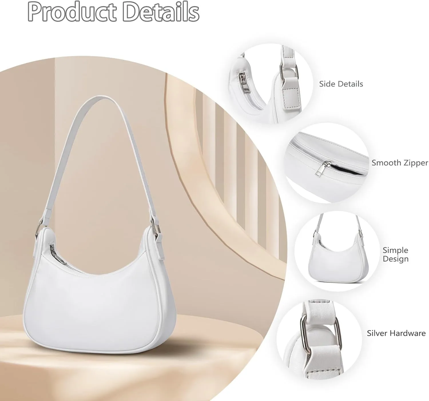 YIKOEE Shoulder Bag Y2k Purse: 90s Mini Underarm Bag - Cute Small Purse