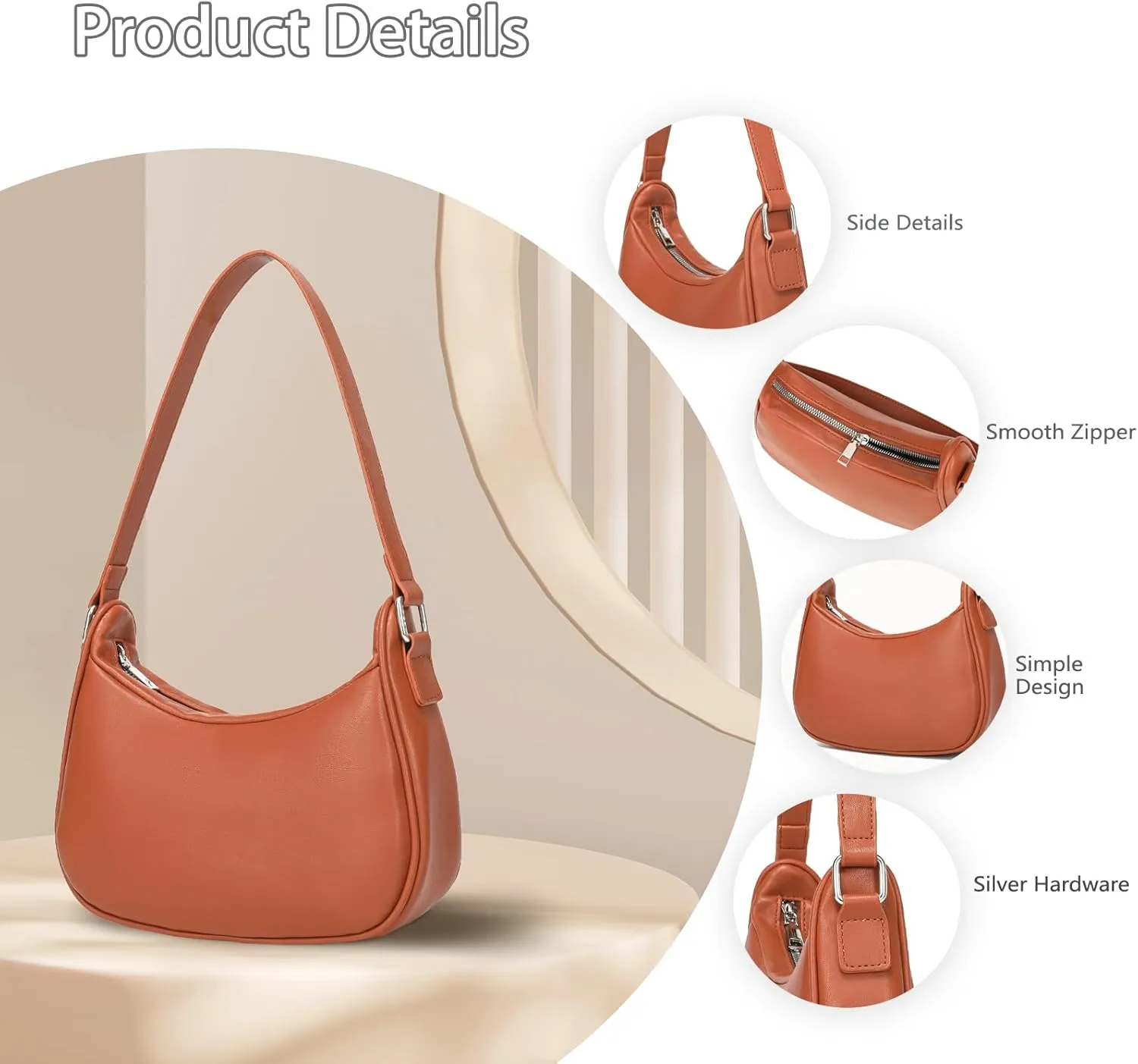 YIKOEE Shoulder Bag Y2k Purse: 90s Mini Underarm Bag - Cute Small Purse