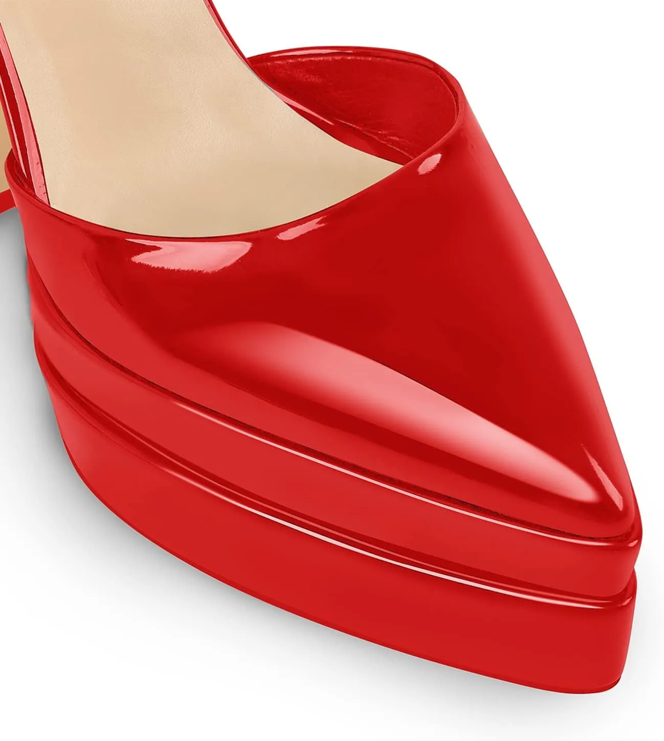 Yolkomo Platform Chunky Heel Pumps for Women Ankle Strap High Block Heel Mary Jane Pumps