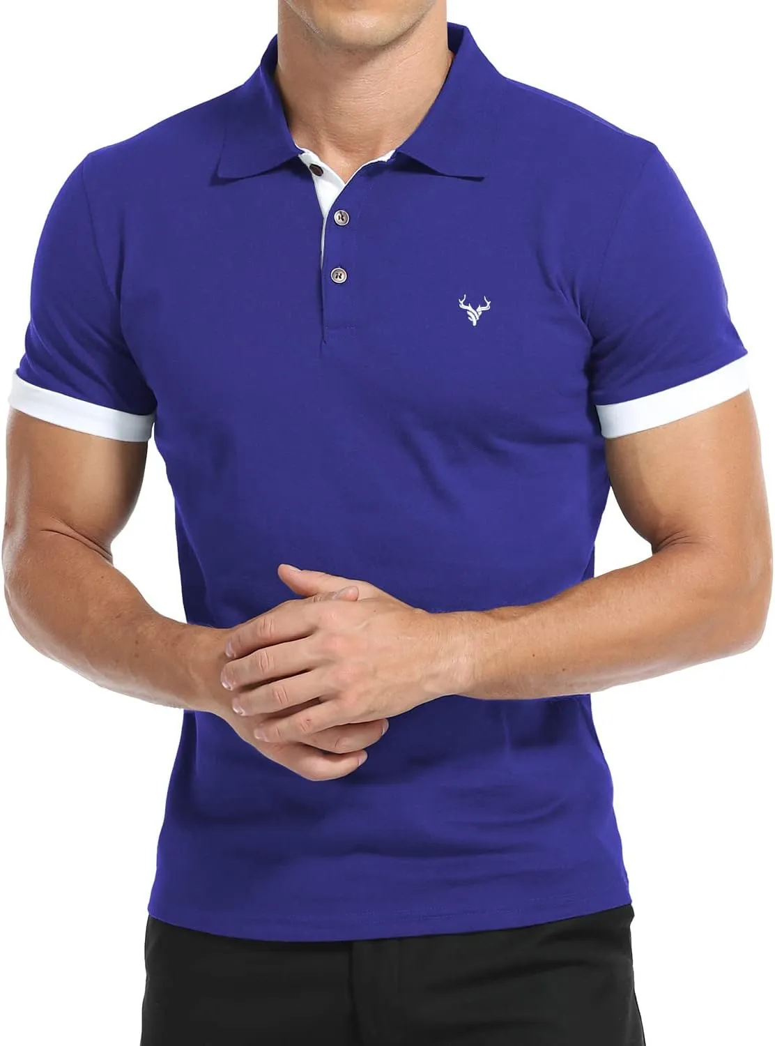 YTD Men’s Classic Polo Shirt Short Sleeve Shirts Lightweight Slim Fit Casual Tops
