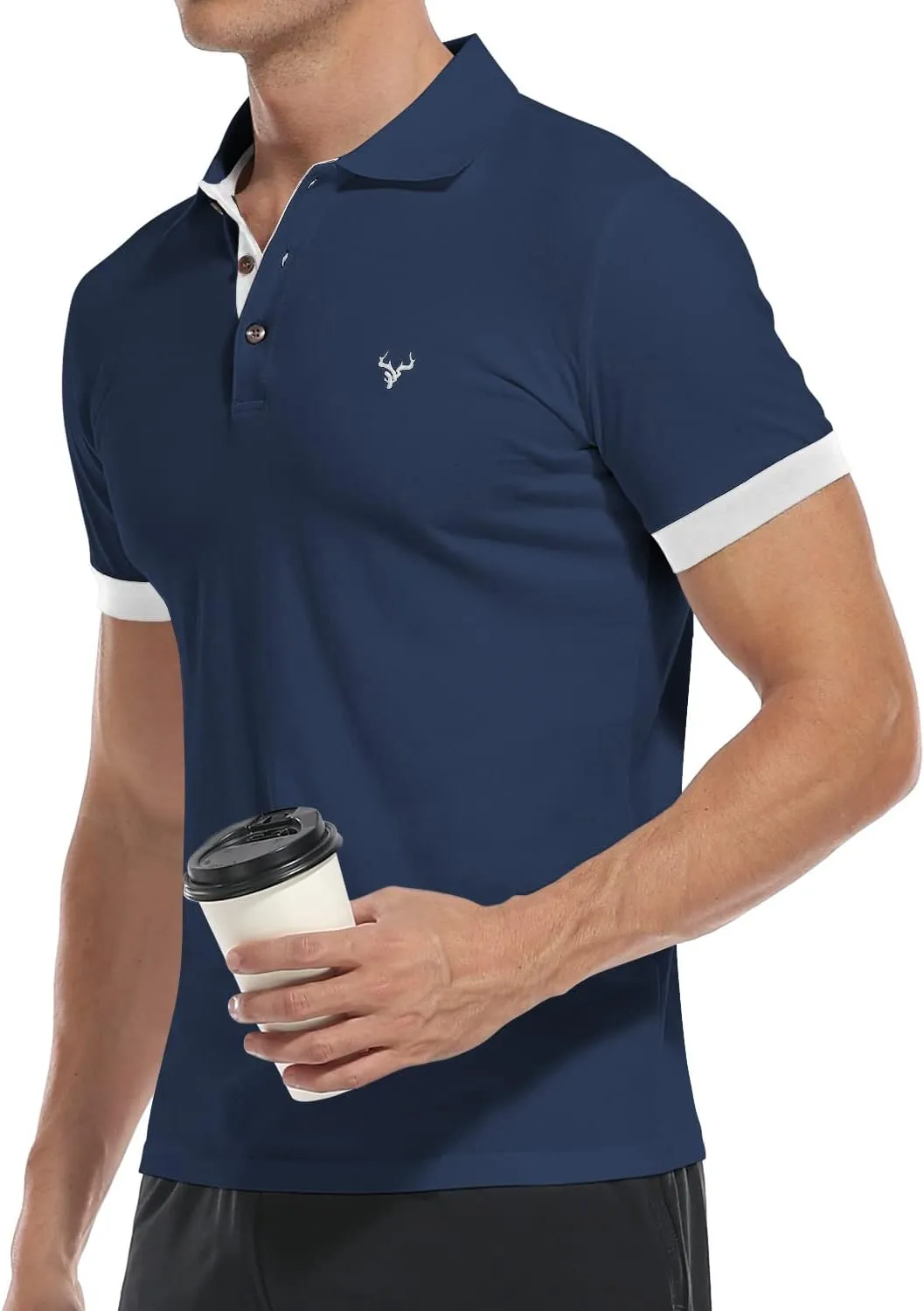 YTD Men’s Classic Polo Shirt Short Sleeve Shirts Lightweight Slim Fit Casual Tops