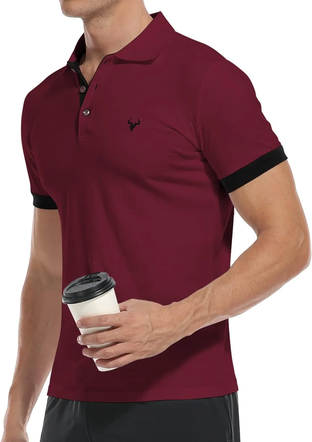 YTD Men’s Classic Polo Shirt Short Sleeve Shirts Lightweight Slim Fit Casual Tops