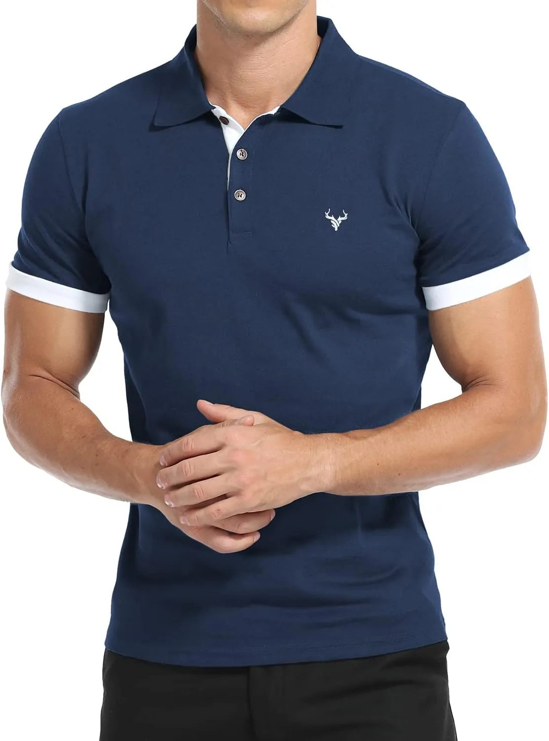 YTD Men’s Classic Polo Shirt Short Sleeve Shirts Lightweight Slim Fit Casual Tops