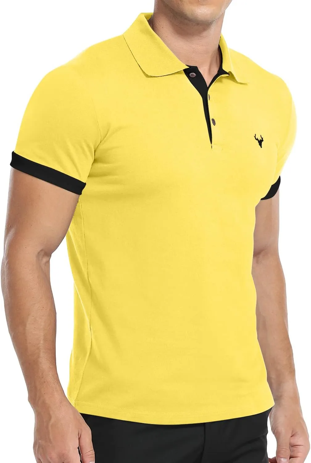 YTD Men’s Classic Polo Shirt Short Sleeve Shirts Lightweight Slim Fit Casual Tops