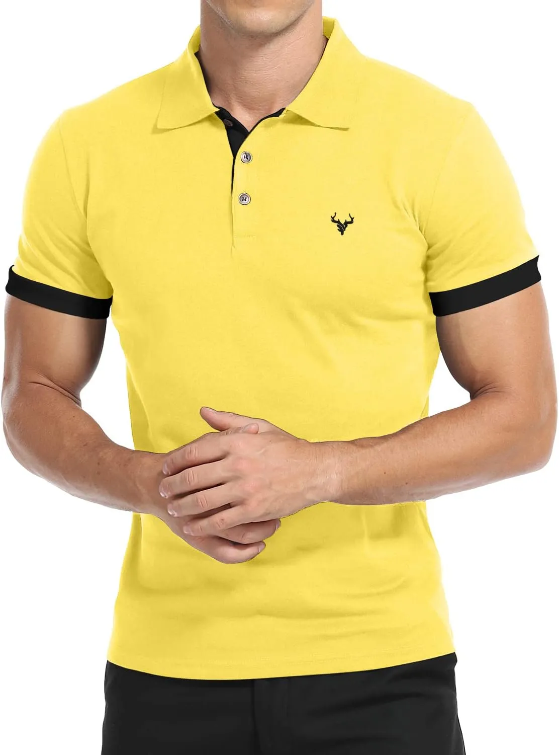YTD Men’s Classic Polo Shirt Short Sleeve Shirts Lightweight Slim Fit Casual Tops