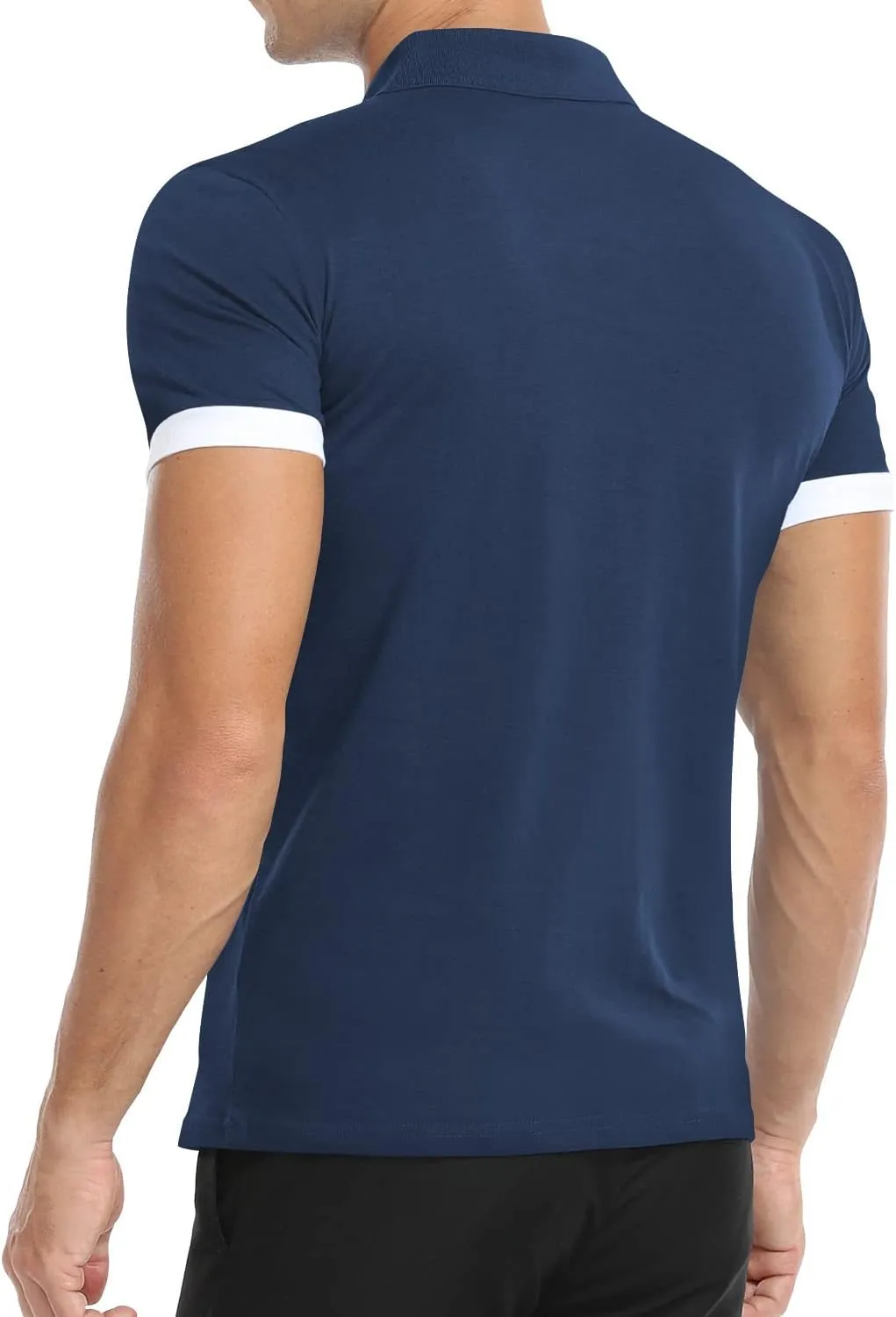 YTD Men’s Classic Polo Shirt Short Sleeve Shirts Lightweight Slim Fit Casual Tops
