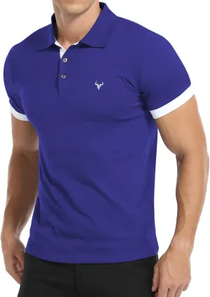 YTD Men’s Classic Polo Shirt Short Sleeve Shirts Lightweight Slim Fit Casual Tops