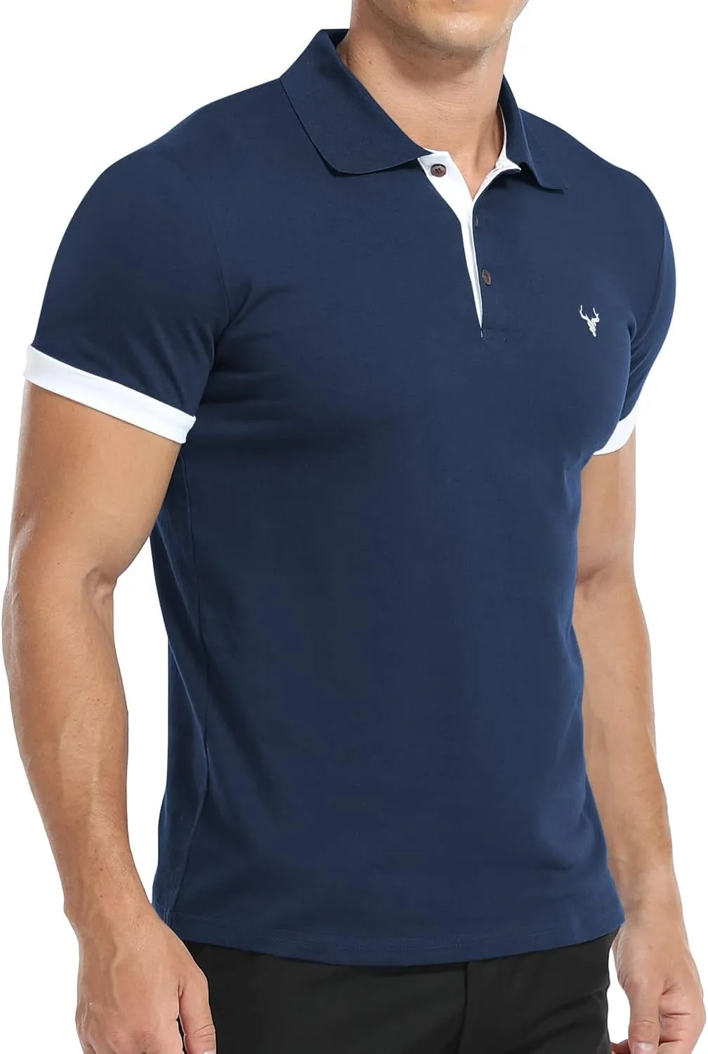 YTD Men’s Classic Polo Shirt Short Sleeve Shirts Lightweight Slim Fit Casual Tops