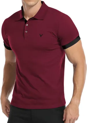 YTD Men’s Classic Polo Shirt Short Sleeve Shirts Lightweight Slim Fit Casual Tops