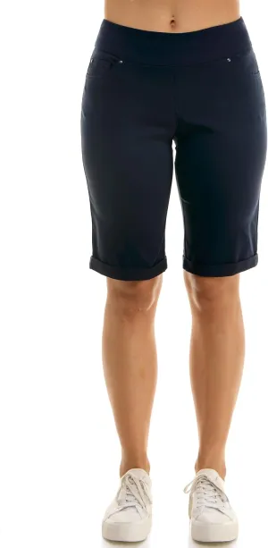 Zac & Rachel Women's Millenium Bermuda Length Short with Functional Pocket and Cuff