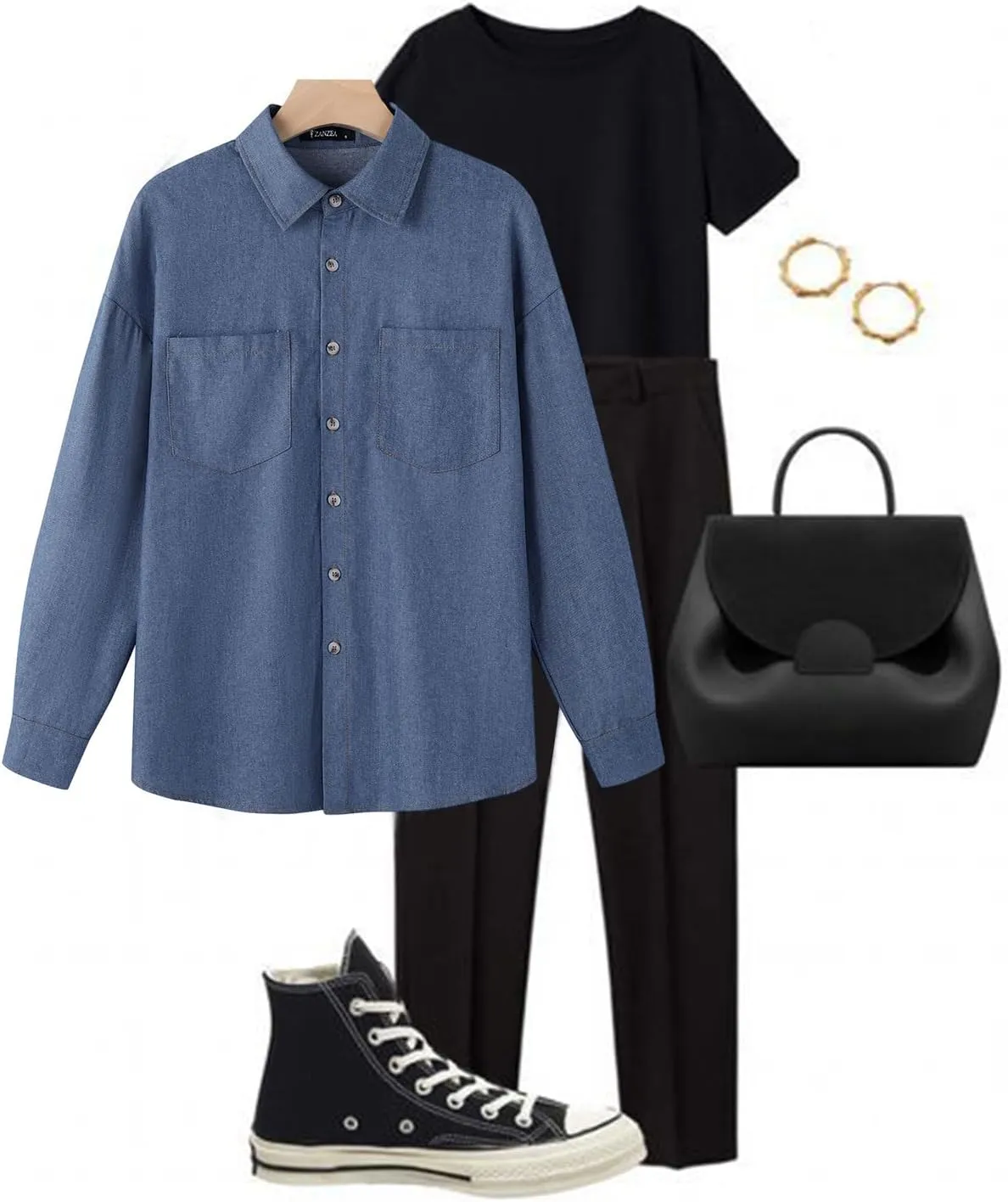 ZANZEA Denim Shirt Women Button Down Shirts Jean Western Chambray Shirt Oversized Long Sleeve Blouse Top