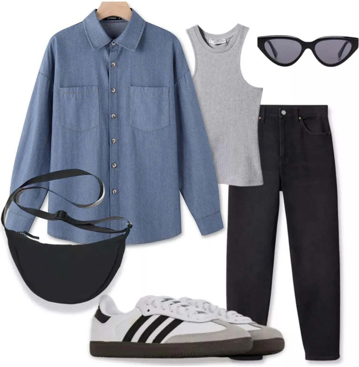 ZANZEA Denim Shirt Women Button Down Shirts Jean Western Chambray Shirt Oversized Long Sleeve Blouse Top