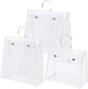 Zerodeko 3pcs Transparent Bag Hanging Bag Clear Organizer Bags Handbag Organizer Purse Organizer for Closet Purse Storage for Closet Purse Storage Holder Convenient Storage Pouches