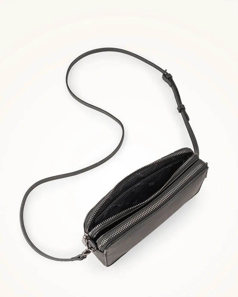 Zoe V-Stitch Slim Double Zip Camera Bag With Detachable Wrist Strap