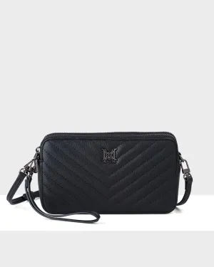 Zoe V-Stitch Slim Double Zip Camera Bag With Detachable Wrist Strap