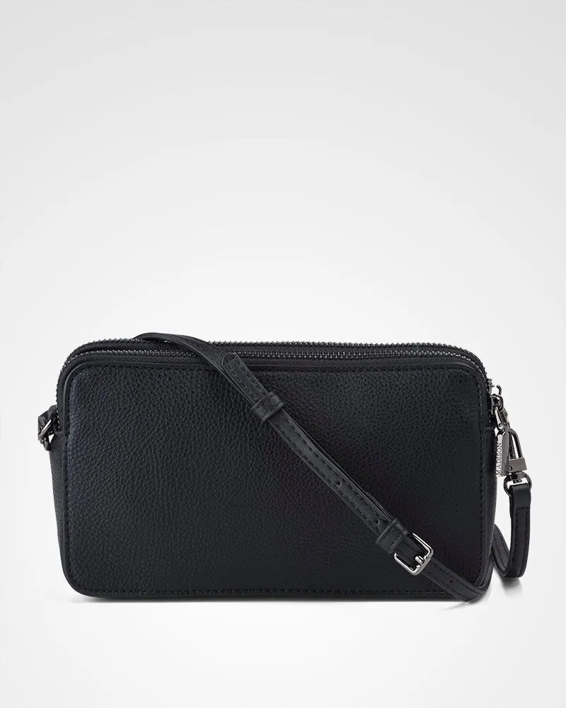 Zoe V-Stitch Slim Double Zip Camera Bag With Detachable Wrist Strap