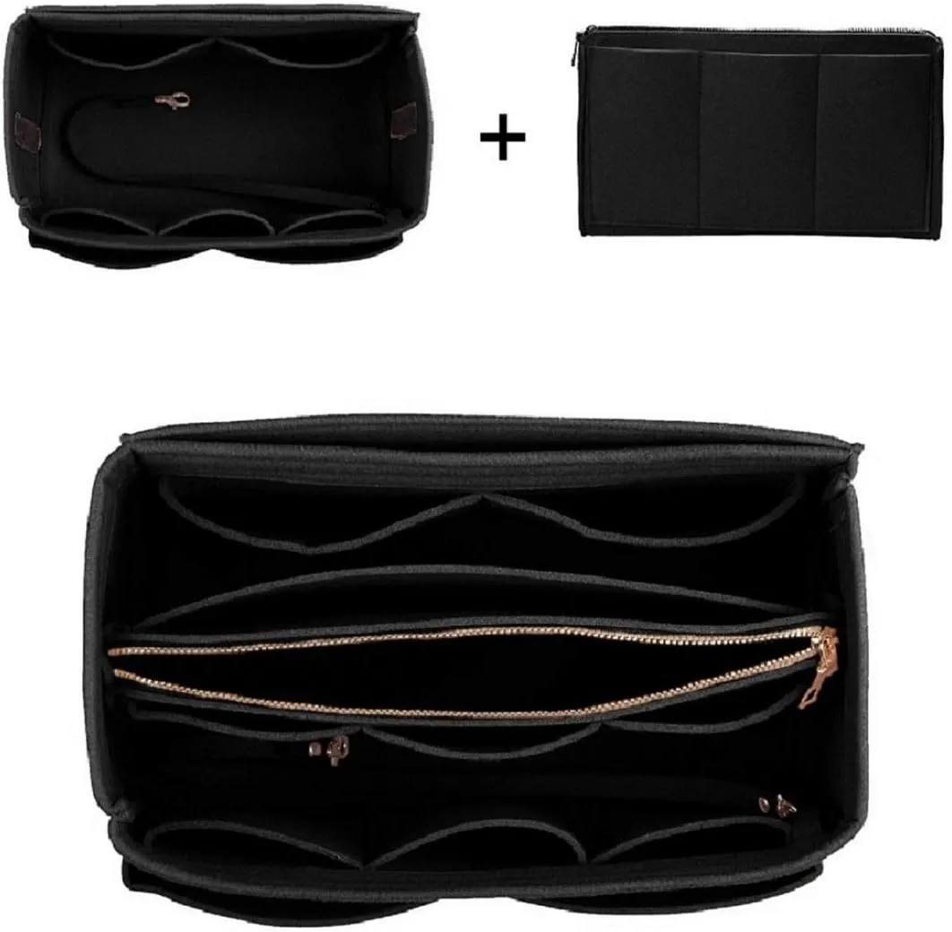 ZTUJO Purse Organizer Insert, Felt Bag Organizer with Metal Zipper, Handbag & Tote Shaper, For Speedy Neverfull Tote, 7 Sizes